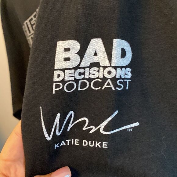 Bad Decisions Podcast- Shift Happens- long sleeve Teeshirt- size large - Picture 4 of 5